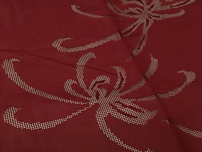 平和屋着物▽羽織　スリーシーズン　春夏秋　塵除け　乱菊　中紅色　正絹　逸品　未使用　AABJ6100jh