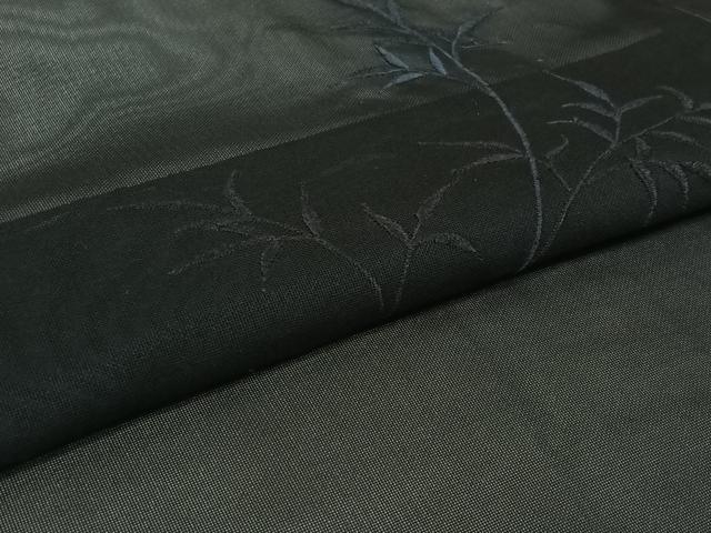 平和屋着物▽羽織　スリーシーズン　春夏秋　塵除け　草葉文　黒地　正絹　逸品　AABJ6101jh