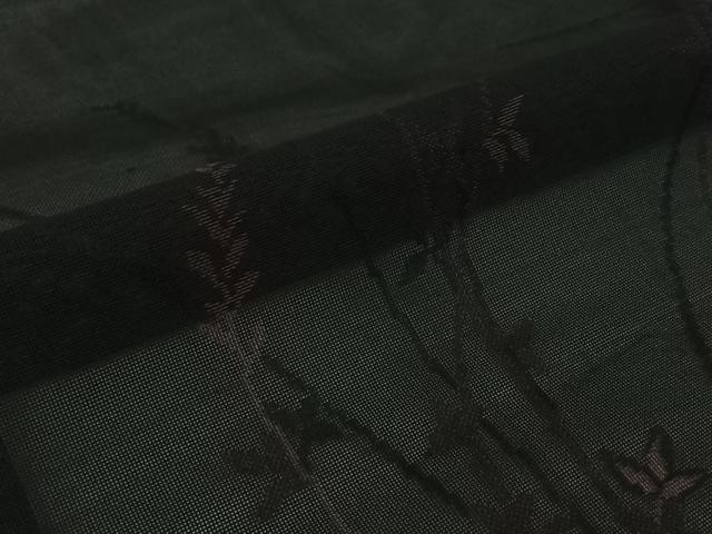 平和屋着物▽羽織　スリーシーズン　春夏秋　塵除け　草花文　黒地　正絹　逸品　AABJ6102jh