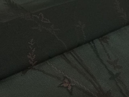平和屋着物▽羽織　スリーシーズン　春夏秋　塵除け　草花文　黒地　正絹　逸品　AABJ6102jh