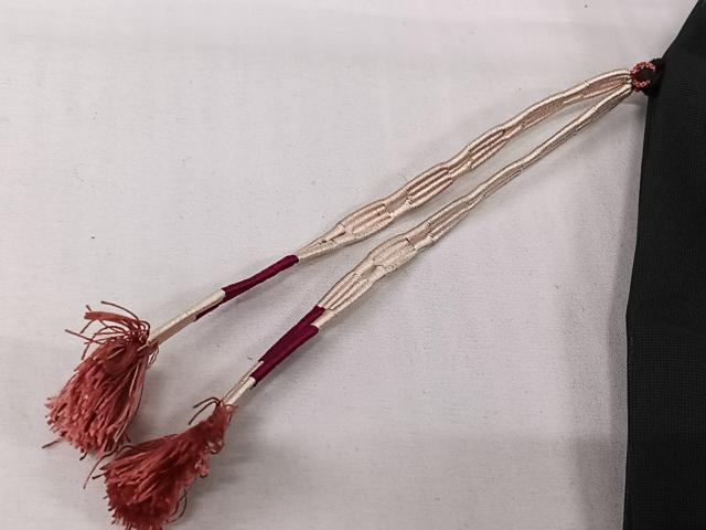 平和屋着物▽羽織　スリーシーズン　春夏秋　塵除け　草花文　黒地　正絹　逸品　AABJ6102jh