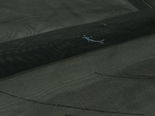 平和屋着物▽羽織　スリーシーズン　春夏秋　塵除け　刺繍　流水文　魚　黒地　正絹　逸品　AABJ6105jh