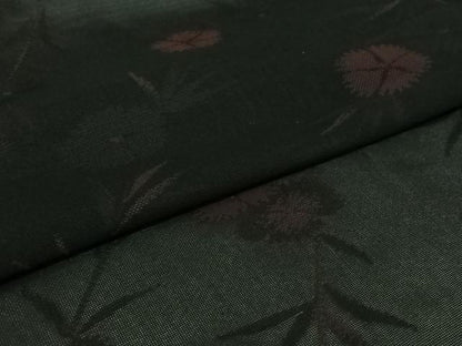 平和屋着物▽羽織　スリーシーズン　春夏秋　塵除け　草花文　黒地　正絹　逸品　AABJ6106jh