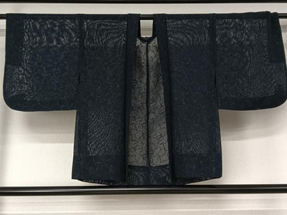 平和屋着物▽羽織　スリーシーズン　春夏秋　塵除け　霞文　銀通し地　正絹　逸品　AABJ6109jh