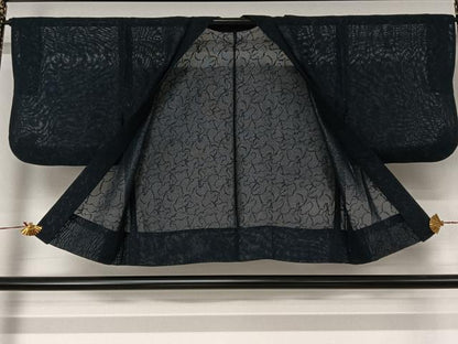 平和屋着物▽羽織　スリーシーズン　春夏秋　塵除け　霞文　銀通し地　正絹　逸品　AABJ6109jh