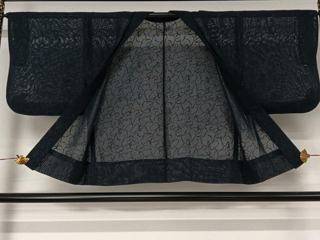 平和屋着物▽羽織　スリーシーズン　春夏秋　塵除け　霞文　銀通し地　正絹　逸品　AABJ6109jh