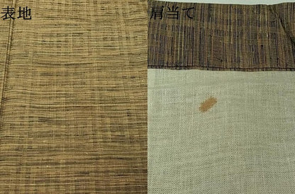 平和屋着物▽上質な紬　単衣　幾何学文様　正絹　逸品　AABJ6117jh