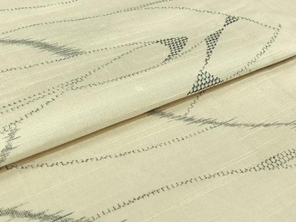 平和屋着物▽上質な紬　単衣　霞文　正絹　逸品　AABJ6119jh