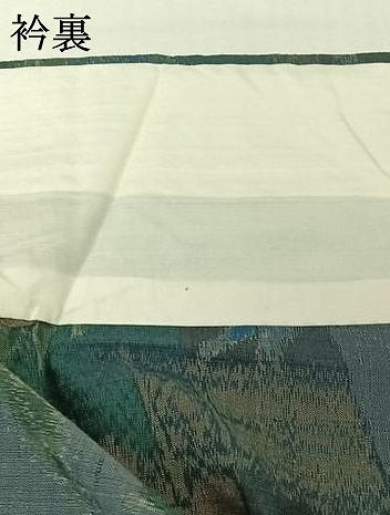 平和屋着物▽上質な紬　単衣　風景文　正絹　逸品　AABJ6121jh