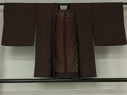 平和屋着物▽羽織　スリーシーズン　春夏秋　塵除け　菱文　正絹　逸品　AABJ6127jh