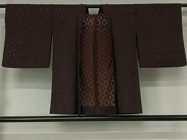 平和屋着物▽羽織　スリーシーズン　春夏秋　塵除け　菱文　正絹　逸品　AABJ6127jh