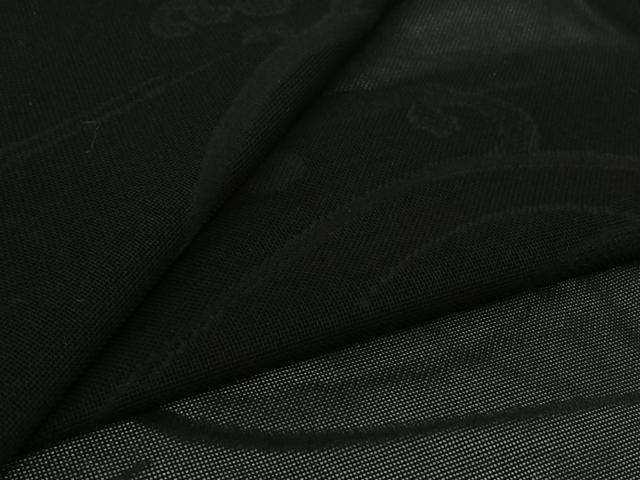 平和屋着物▽羽織　スリーシーズン　春夏秋　塵除け　立波文　黒地　正絹　逸品　AABJ6128jh