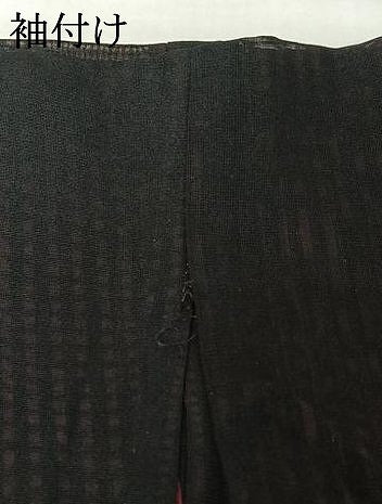 平和屋着物▽羽織　スリーシーズン　春夏秋　塵除け　縞　黒地　正絹　逸品　AABJ6129jh