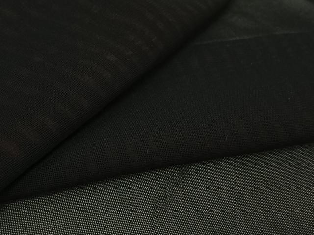 平和屋着物▽羽織　スリーシーズン　春夏秋　塵除け　縞　黒地　正絹　逸品　AABJ6129jh