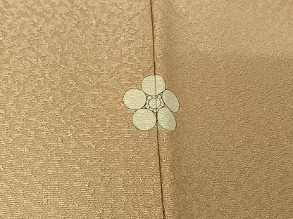 平和屋着物▽無地絵羽訪問着　単衣　中国三大刺繍　汕頭刺繍　スワトウ刺繍　総刺繍　亀甲花地紋　肌色　正絹　逸品　AABJ6131jh