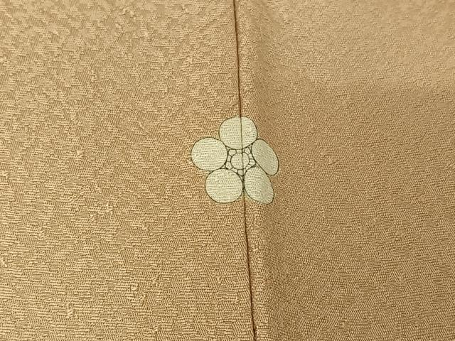 平和屋着物▽無地絵羽訪問着　単衣　中国三大刺繍　汕頭刺繍　スワトウ刺繍　総刺繍　亀甲花地紋　肌色　正絹　逸品　AABJ6131jh