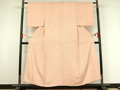 平和屋着物▽上質な小紋　単衣　霞文　正絹　逸品　AABJ6132jh