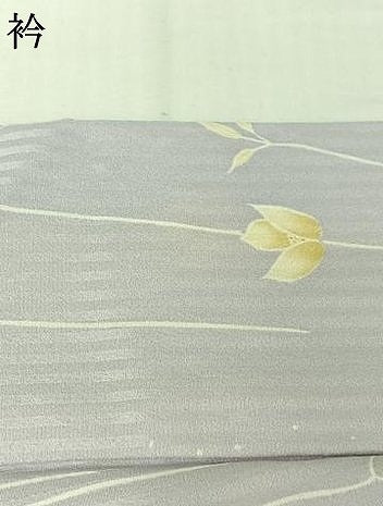 平和屋着物▽上質な小紋　単衣　草花文　正絹　逸品　AABJ6134jh