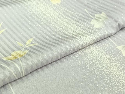 平和屋着物▽上質な小紋　単衣　草花文　正絹　逸品　AABJ6134jh
