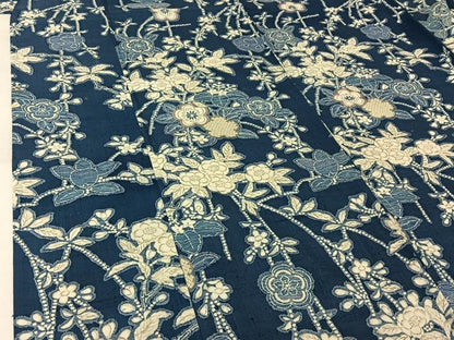 平和屋着物▽染織の名門　しょうざん　生紬　単衣　草花文　正絹　逸品　AABJ6136jh