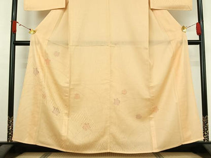 平和屋着物▽訪問着　無双　紗袷　紗×絽　芝花文　金彩　正絹　逸品　AABJ6137jh