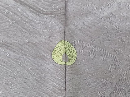 平和屋着物▽上質な色無地　単衣　立波地紋　白藤色　正絹　逸品　AABJ6140jh