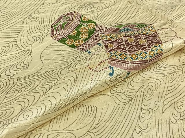 平和屋着物▽上質な小紋　単衣　貝桶花文　正絹　逸品　AABJ6143jh
