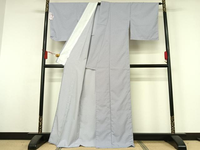 平和屋着物▽小紋　単衣　水玉文　洗える着物　AABJ6144jh