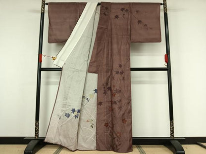 平和屋着物▽訪問着　無双　紗袷　紗×紗　草花文　金彩　正絹　逸品　AABJ6147jh