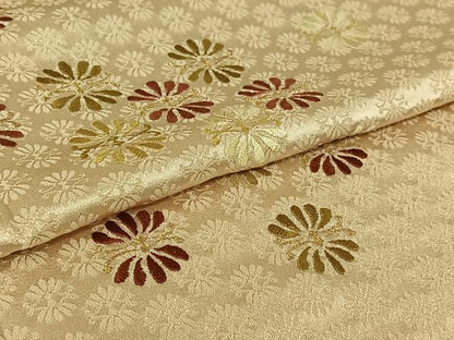 平和屋着物▽訪問着　単衣　総刺繍　舞花文　金糸　正絹　逸品　AABJ6156jh