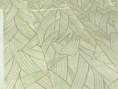 平和屋着物▽上質な小紋　単衣　手描き　草葉文　正絹　逸品　AABJ6166jh