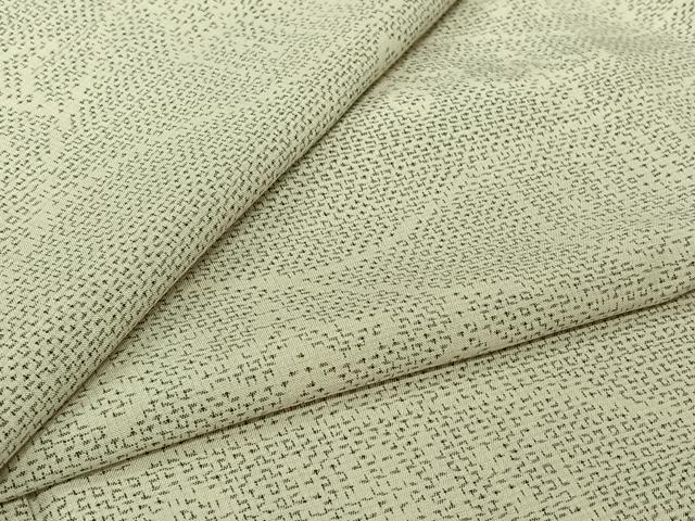 平和屋着物▽上質な紬　単衣　風景花文　正絹　逸品　AABJ6169jh