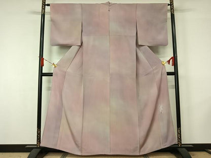 平和屋着物▽染色作家　斉藤三才　小紋　単衣　霞文　暈し染め　正絹　逸品　AABJ6170jh