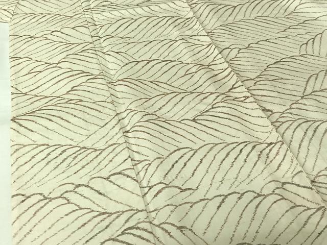 平和屋着物▽上質な紬　単衣　流水文　正絹　逸品　AABJ6171jh