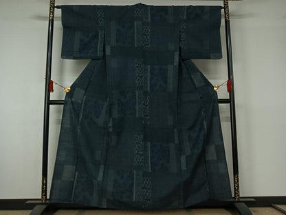 平和屋着物▽小紋　単衣　吉祥花文　AABJ6173jh