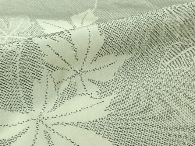 平和屋着物▽上質な紬　単衣　唐草文　正絹　逸品　AABJ6177jh