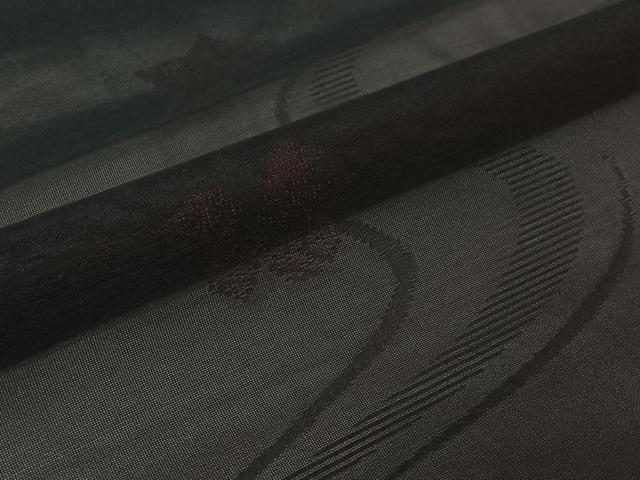 平和屋着物▽羽織　スリーシーズン　春夏秋　塵除け　流水花文　黒地　仮絵羽　正絹　逸品　未使用　AABJ6181jh