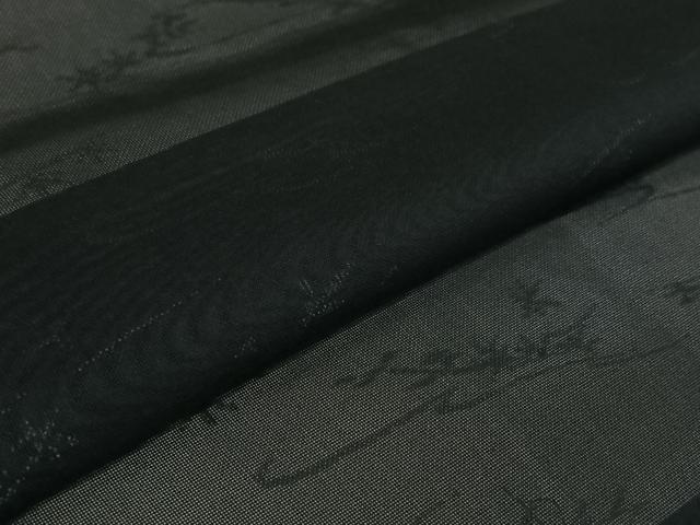 平和屋着物▽羽織　スリーシーズン　春夏秋　塵除け　草花文　黒地　仮絵羽　正絹　逸品　未使用　AABJ6184jh