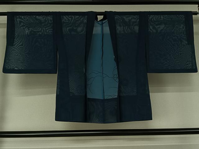 平和屋着物▽羽織　スリーシーズン　春夏秋　塵除け　総刺繍　草花文　正絹　逸品　AABJ6186jh