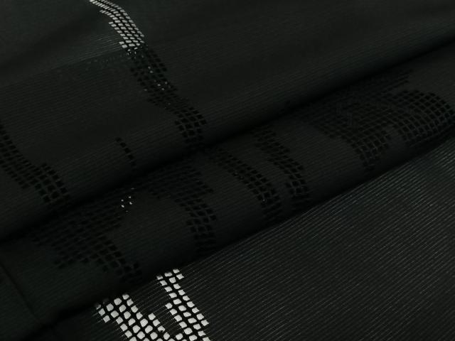 平和屋着物▽羽織　スリーシーズン　春夏秋　塵除け　草花文　黒地　正絹　逸品　AABJ6189jh