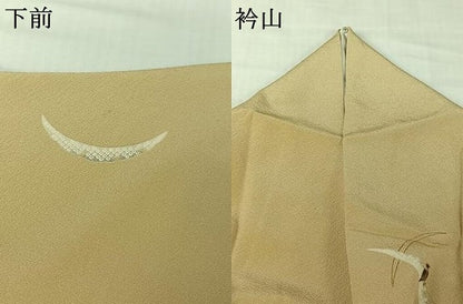 平和屋着物▽上質な小紋　単衣　雪芝文　梟　金彩　正絹　逸品　AABJ6191jh