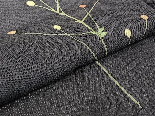 平和屋着物▽道行コート　スリーシーズン　春夏秋　塵除け　枝葉文　正絹　逸品　AABJ6195jh