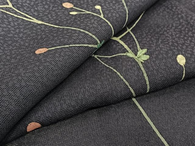 平和屋着物▽道行コート　スリーシーズン　春夏秋　塵除け　枝葉文　正絹　逸品　AABJ6195jh