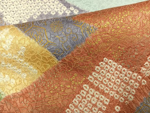 平和屋着物●訪問着　駒刺繍　絞り　吉祥花文　金彩　正絹　逸品　AABJ6205ph