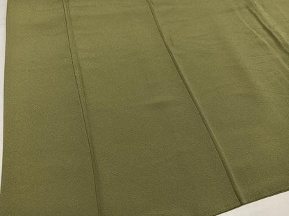平和屋着物●上質な色無地　油色　正絹　逸品　AABJ6206ph