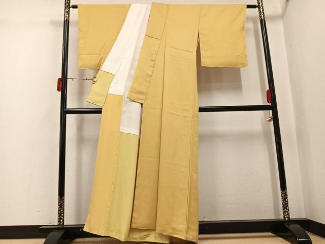 平和屋着物●上質な色無地　蒸栗色　正絹　逸品　未使用　AABJ6208ph