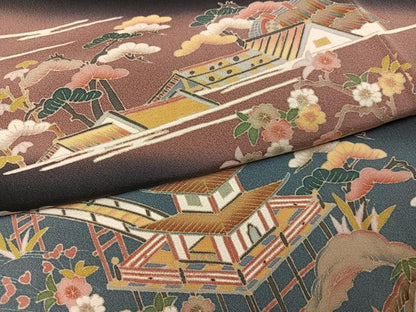 平和屋着物●本加賀友禅作家　茶谷孝志　黒留袖　松竹梅風景文　暈し染め　正絹　逸品　AABJ6214ph