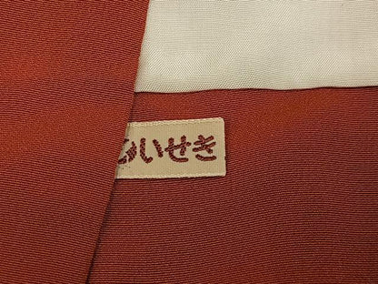 平和屋着物●上質な色無地　雀茶色　正絹　逸品　AABJ6215ph