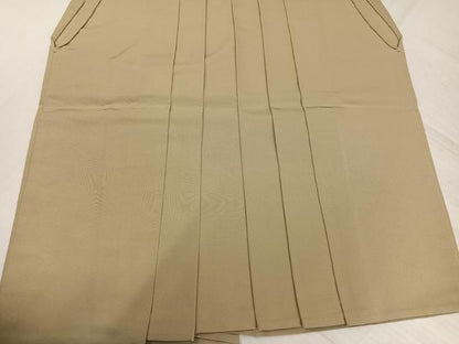 平和屋着物●男性　馬乗り袴　色無地　枯色　正絹　逸品　AABJ6218ph