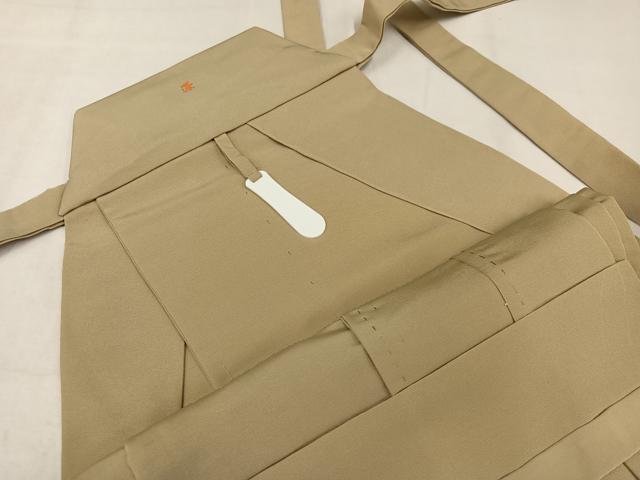 平和屋着物●男性　馬乗り袴　色無地　枯色　正絹　逸品　AABJ6218ph